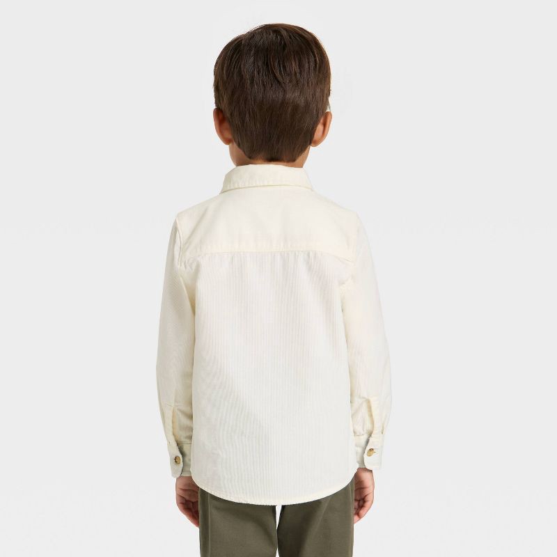slide 2 of 4, OshKosh B'gosh Toddler Boys' Long Sleeve Corduroy Shirt - Cream 4T, 1 ct