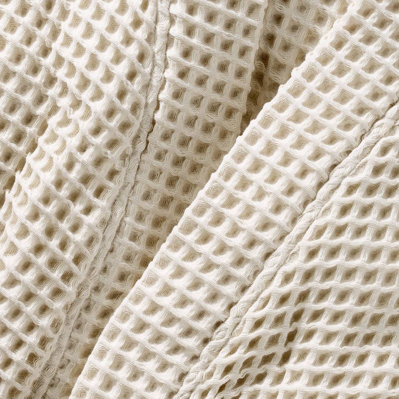 slide 3 of 3, L/XL Waffle Bath Robe Snowfall White - Casaluna™, 1 ct