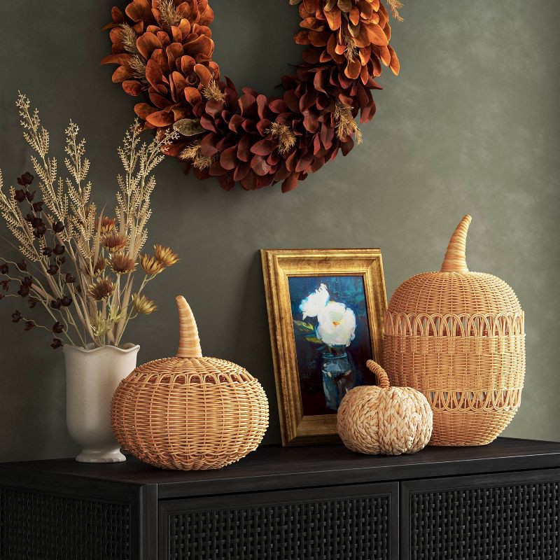 slide 3 of 4, X-Large Rattan Loop Accent Pumpkin - Threshold™, 1 ct