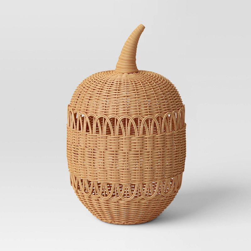 slide 1 of 4, X-Large Rattan Loop Accent Pumpkin - Threshold™, 1 ct
