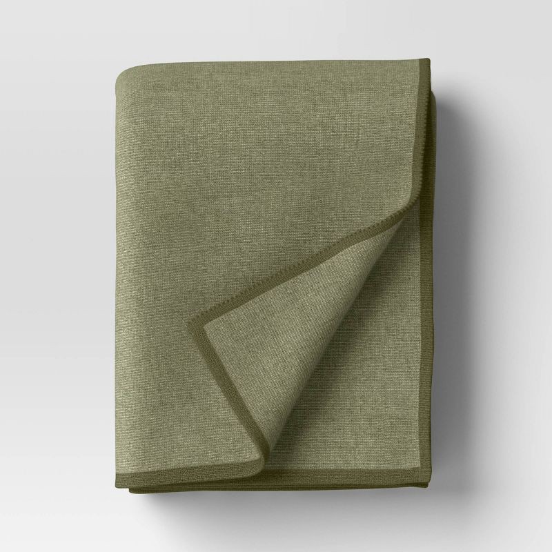 slide 1 of 6, The Cozy Collection Cozy Faux Cashmere Knit Throw Green - Threshold™, 1 ct