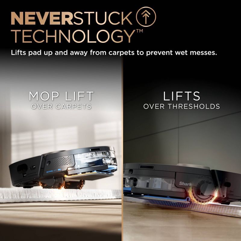 slide 7 of 12, Shark Power Detect 2-in-1 Robot Vacuum and Mop with NeverTouch Pro Base - RV2820ZE, 1 ct