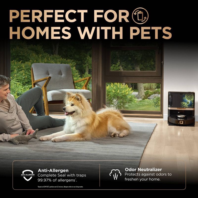 slide 9 of 12, Shark Power Detect 2-in-1 Robot Vacuum and Mop with NeverTouch Pro Base - RV2820ZE, 1 ct