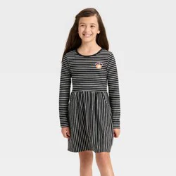 Girls' Long Sleeve Halloween Dress - Cat & Jack™ Black S