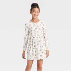 Girls' Long Sleeve Halloween Dress - Cat & Jack™ Cream L