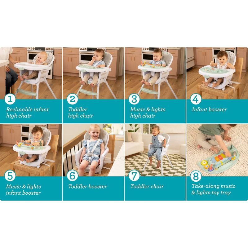 slide 19 of 22, Infantino Music and Lights 8-in-1 Convertible High Chair, 1 ct