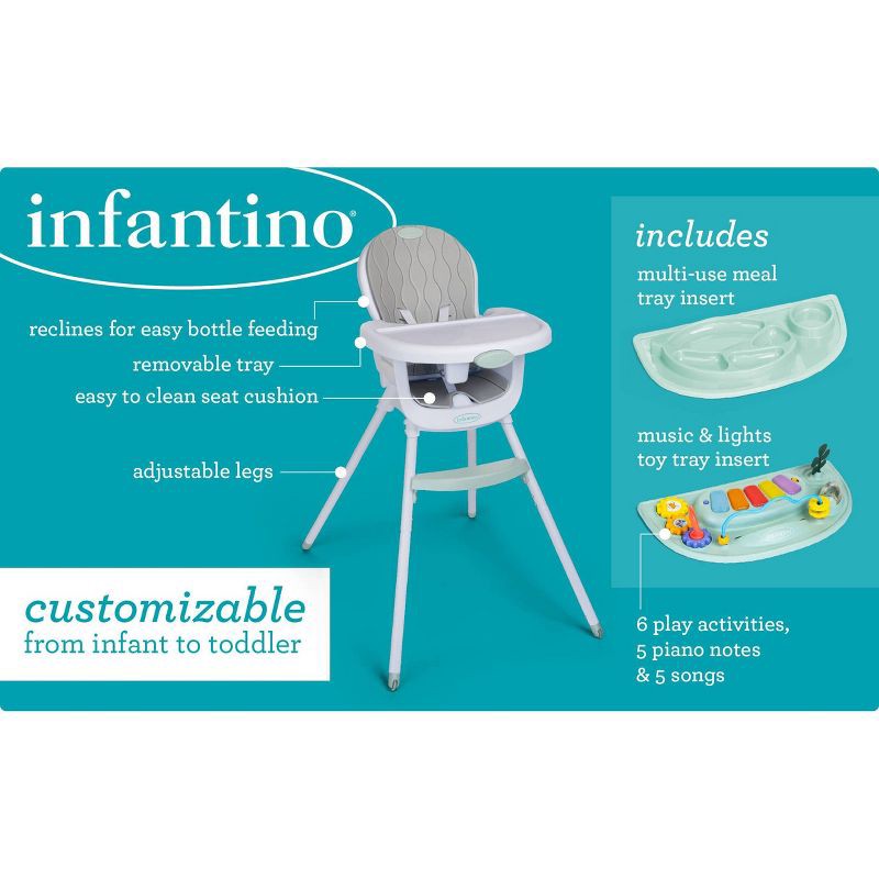 slide 22 of 22, Infantino Music and Lights 8-in-1 Convertible High Chair, 1 ct