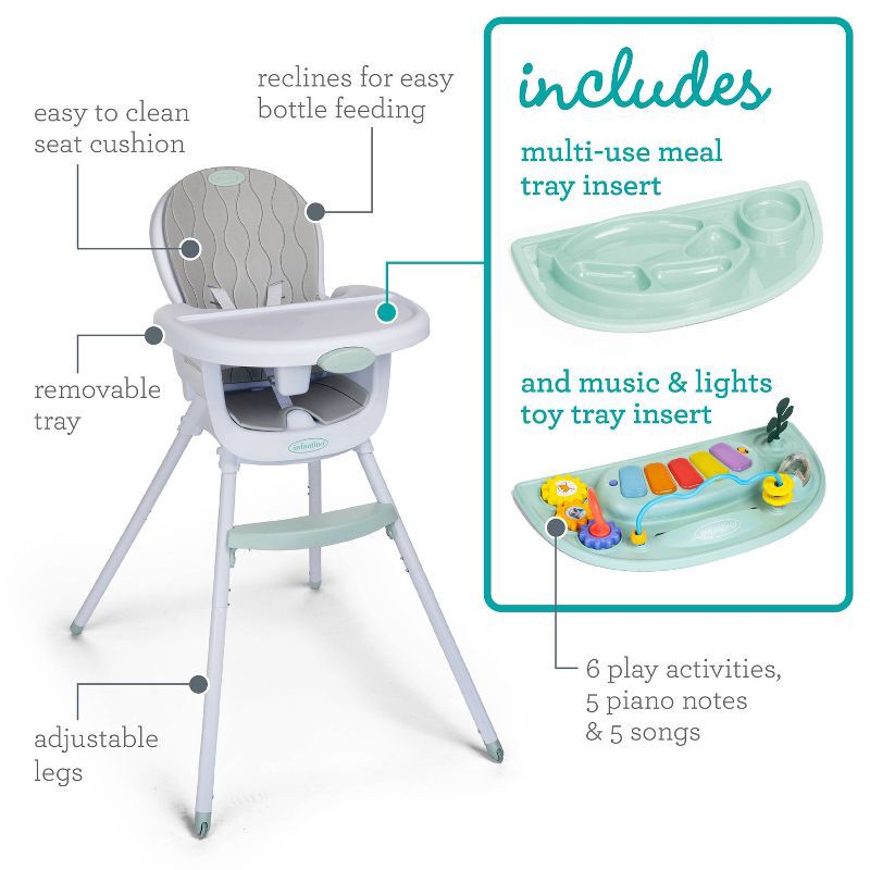 slide 6 of 22, Infantino Music and Lights 8-in-1 Convertible High Chair, 1 ct