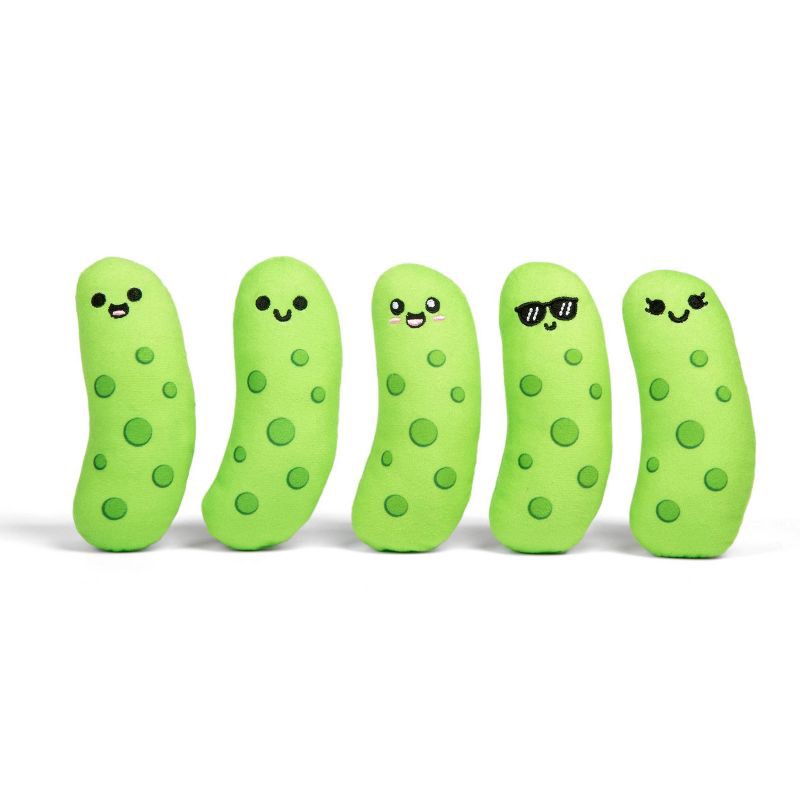 slide 2 of 9, What Do You Meme? Emotional Support Pickles Stuffed Animal: Novelty Polyester Plush Toy, Food-Themed, 5"x6", 1 ct