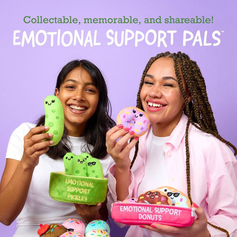 slide 7 of 9, What Do You Meme? Emotional Support Pickles Stuffed Animal: Novelty Polyester Plush Toy, Food-Themed, 5"x6", 1 ct