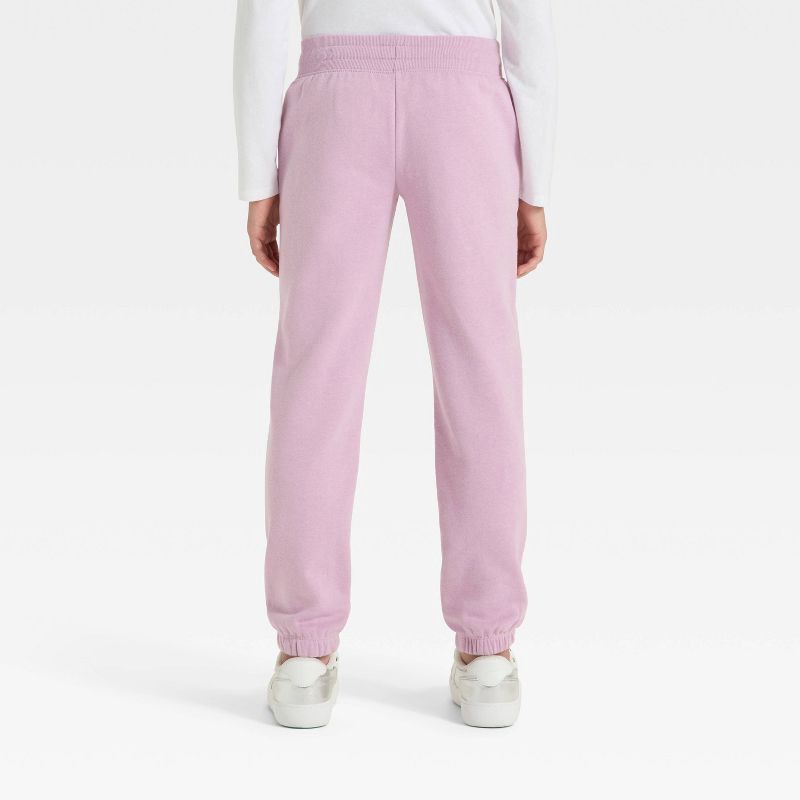 slide 2 of 3, Girls' Fleece Jogger Pants - Cat & Jack™ Lavender M, 1 ct
