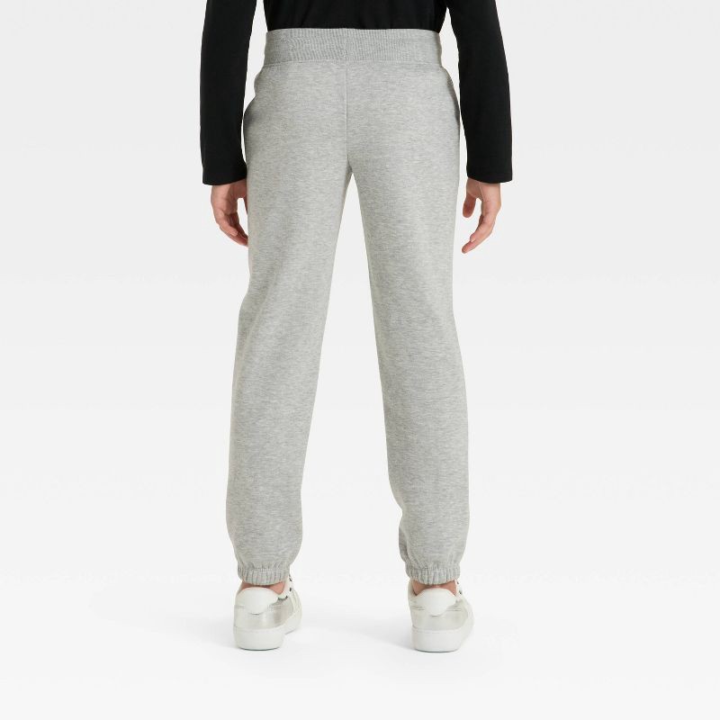 slide 2 of 3, Girls' Fleece Jogger Pants - Cat & Jack™ Heather Gray XS, 1 ct