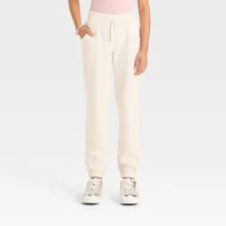 Girls' Fleece Jogger Pants - Cat & Jack™ Cream XL