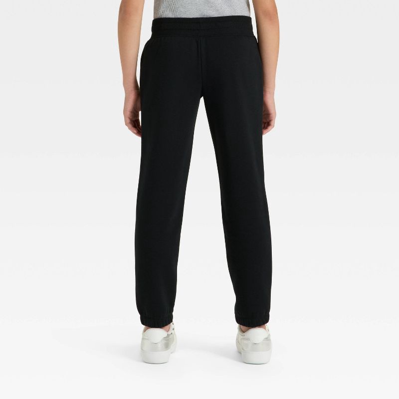 slide 2 of 3, Girls' Fleece Jogger Pants - Cat & Jack™ Black L, 1 ct