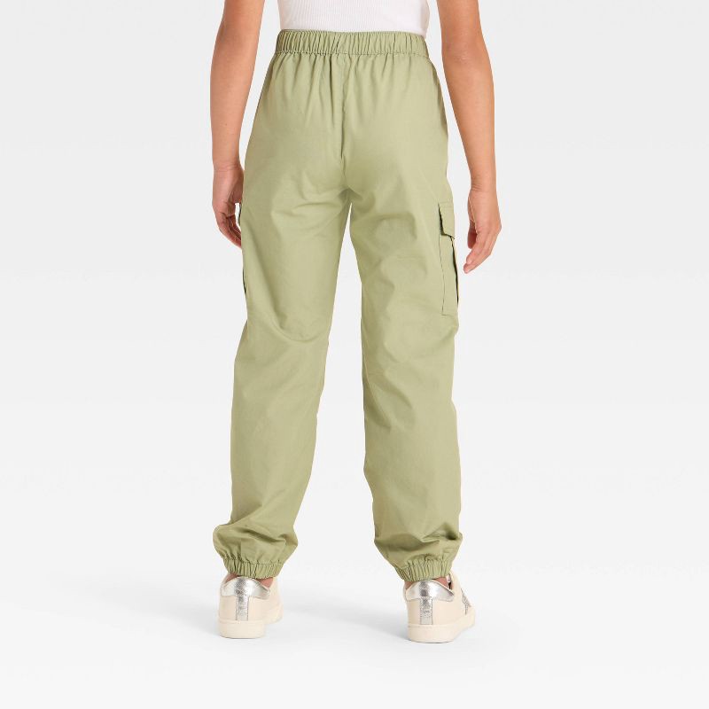 slide 3 of 3, Girls' Parachute Cargo Pants - Cat & Jack™ Light Olive Green S, 1 ct