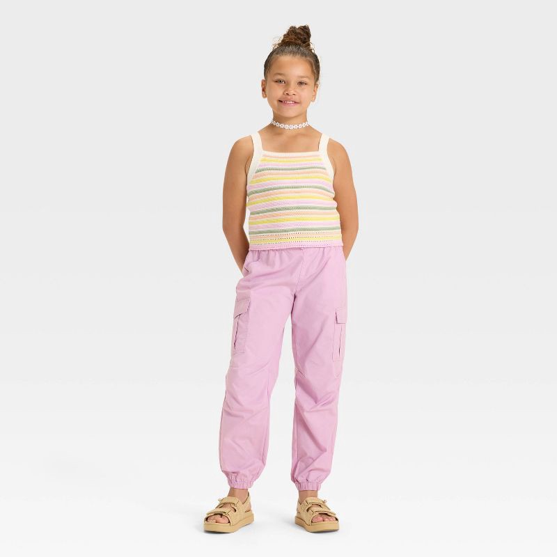 slide 2 of 3, Girls' Parachute Cargo Pants - Cat & Jack™ Lavender S, 1 ct