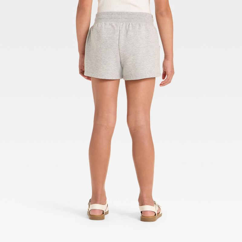 slide 2 of 3, Girls' Fleece Shorts - Cat & Jack™ Heather Gray M, 1 ct