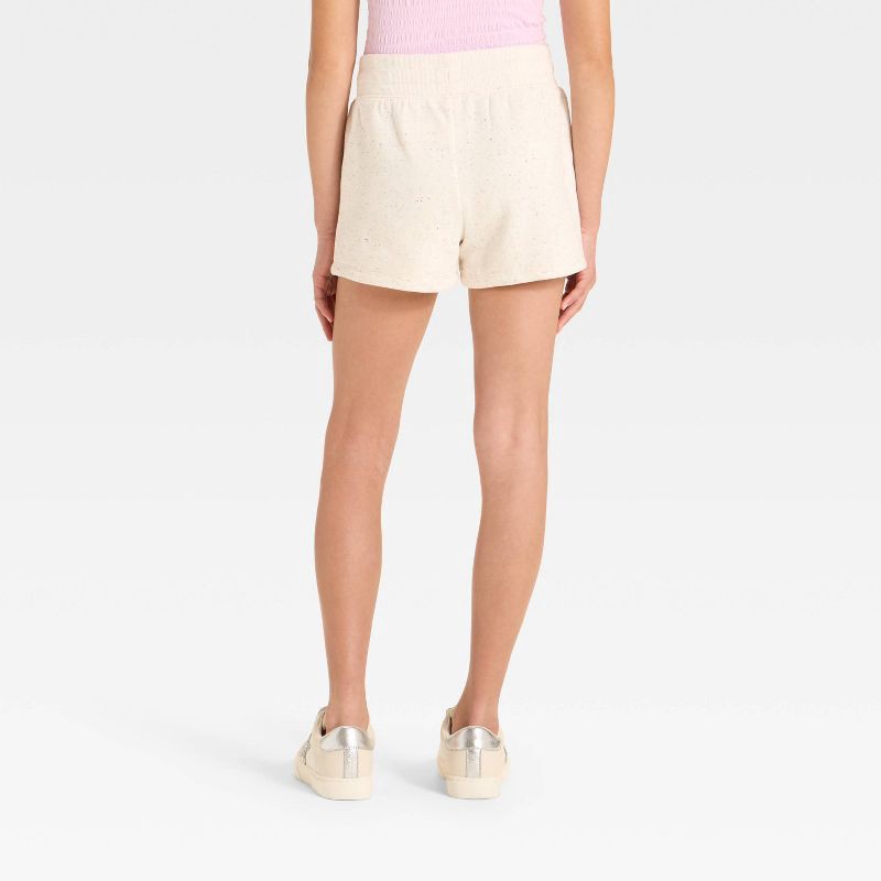 slide 2 of 3, Girls' Fleece Shorts - Cat & Jack™ Cream S, 1 ct
