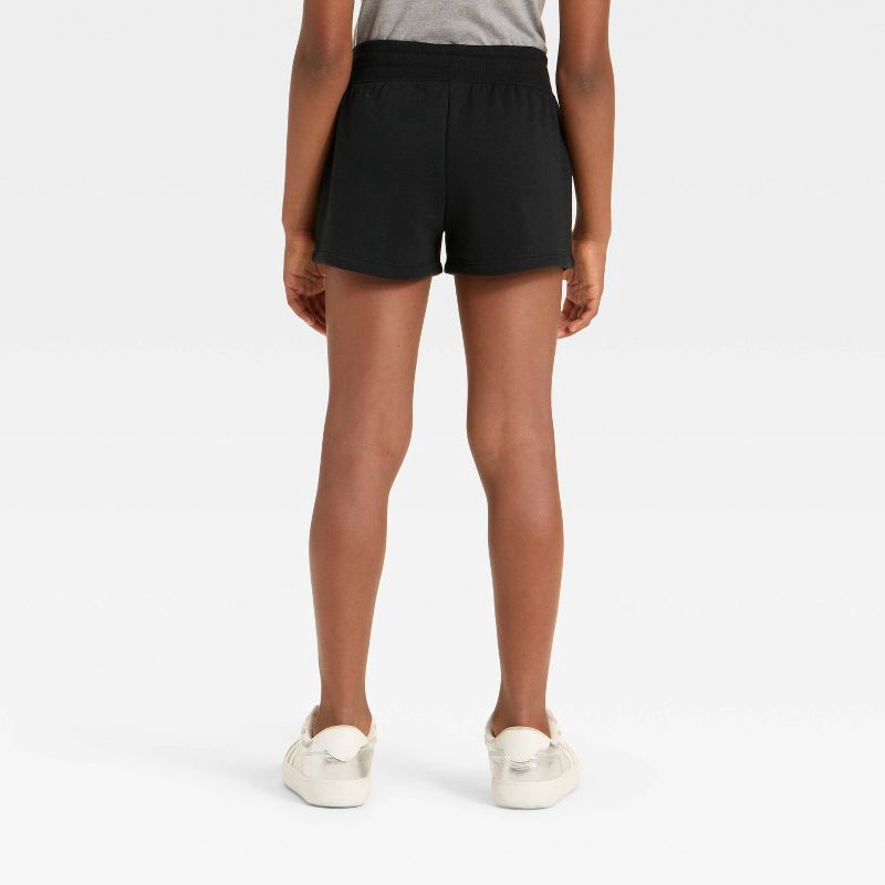 slide 2 of 3, Girls' Fleece Shorts - Cat & Jack™ Black L, 1 ct
