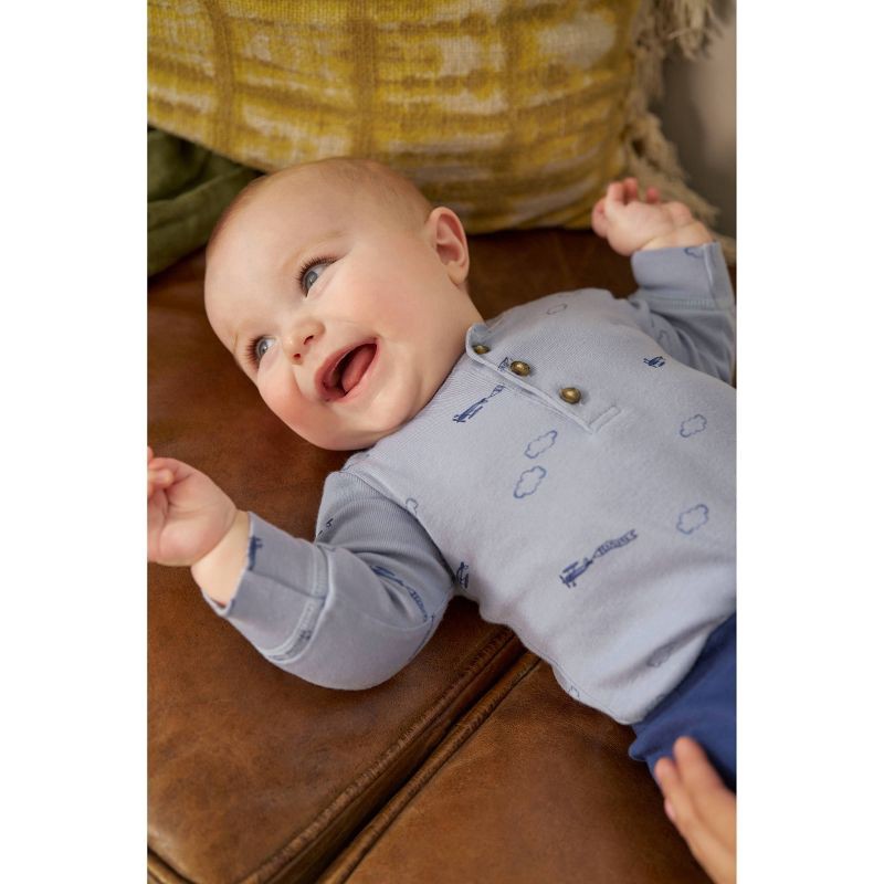 slide 4 of 7, Carter's Just One You® Baby Boys' 3pk Airplanes Long Sleeve Bodysuit - Blue 6M, 3 ct