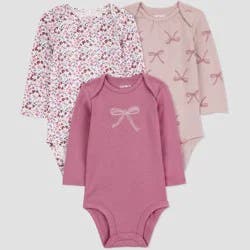 Carter's Just One You® Baby Girls' Bows Long Sleeve Bodysuit - Burgundy 3M