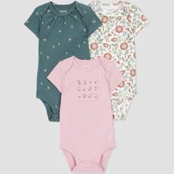 Carter's Just One You® Baby Girls' 3pk short Sleeve Floral Bodysuit - Pink 12M