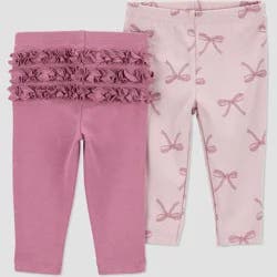 Carter's Just One You® Baby Girls' 2pk Ruffle Pants - Burgundy 18M