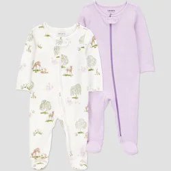 Carter's Just One You® Baby Girls' 2pk Forest Sleep N' Play - Purple Newborn