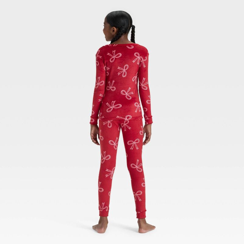 slide 2 of 4, Kids' Long Sleeve Snuggly Soft Pajama Set - Cat & Jack™ Red 6, 1 ct