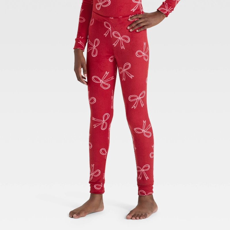 slide 4 of 4, Kids' Long Sleeve Snuggly Soft Pajama Set - Cat & Jack™ Red 12, 1 ct