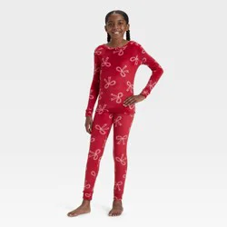 Kids' Long Sleeve Snuggly Soft Pajama Set - Cat & Jack™ Red 14
