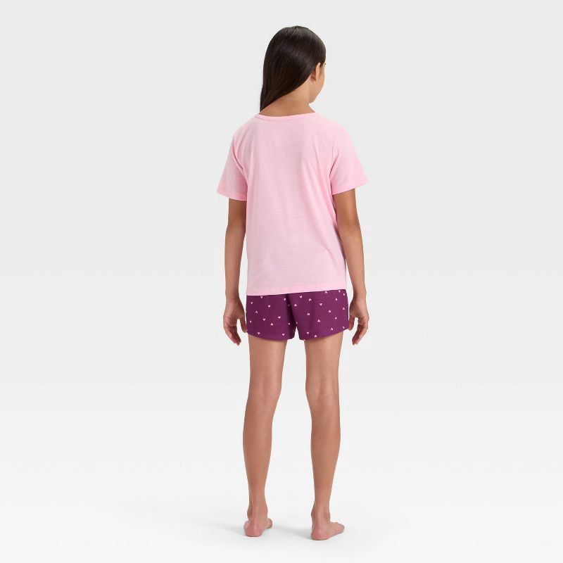 slide 4 of 4, Girls' 2pc Short Sleeve Pajama Set - Cat & Jack™ Pink M, 2 ct