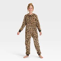 Girls' Leopard Union Suit - Cat & Jack™ Brown XS
