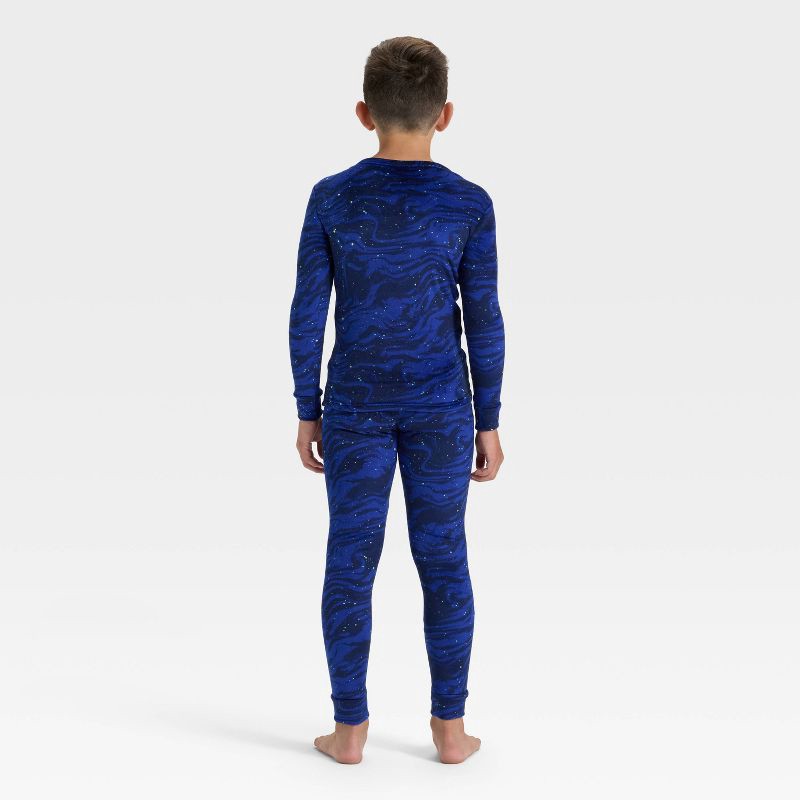 slide 3 of 4, Kids' Long Sleeve Snuggly Soft Pajama Set - Cat & Jack™ Navy Blue 14, 1 ct