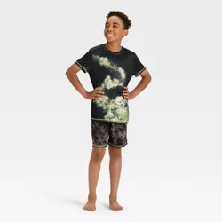 Boys' 2pc Short Sleeve Halloween Pajama Set - Cat & Jack™ Black XL