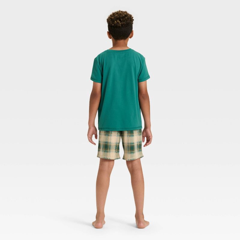 slide 3 of 4, Boys' 2pc Short Sleeve Pajama Set - Cat & Jack™ Green L, 2 ct