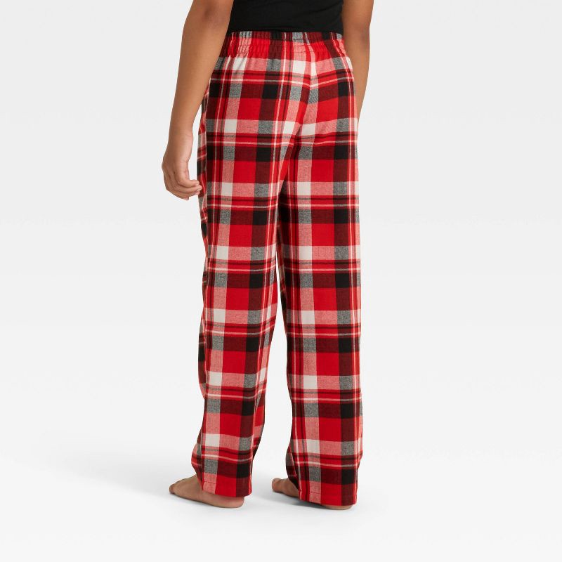 slide 2 of 3, Boys' Plaid Pajama Pants - Cat & Jack™ Red S, 1 ct