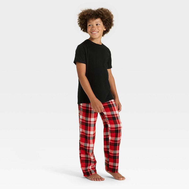slide 3 of 3, Boys' Plaid Pajama Pants - Cat & Jack™ Red M, 1 ct