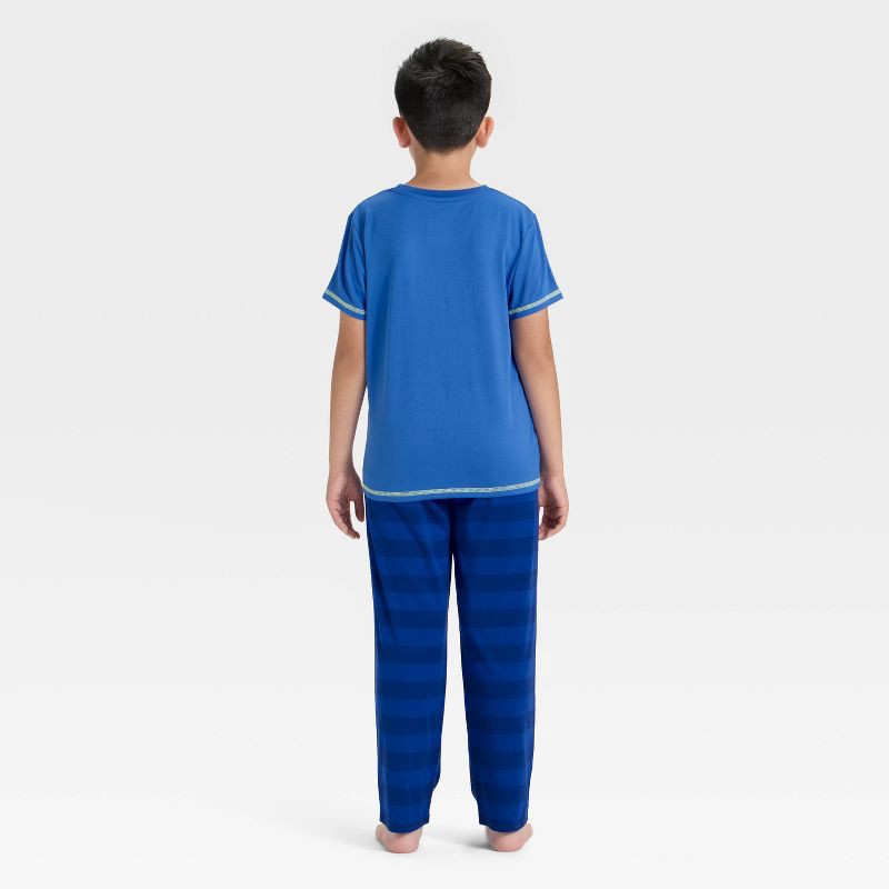 slide 2 of 4, Boys' 2pc Short Sleeve Graphic T-Shirt and Pants Pajama Set - Cat & Jack™ Blue S, 2 ct