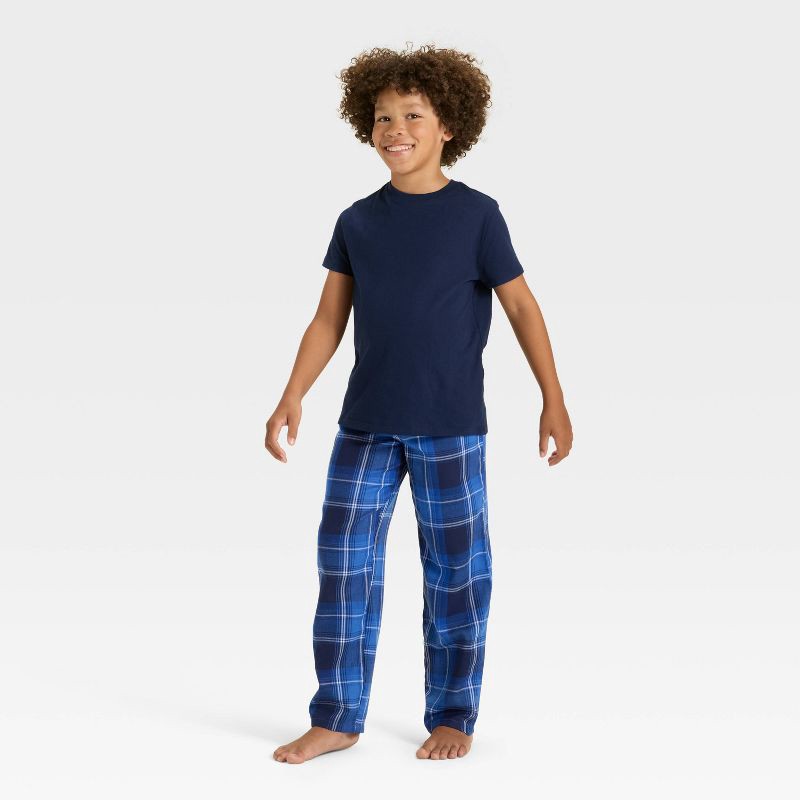 slide 3 of 3, Boys' Plaid Pajama Pants - Cat & Jack™ Blue XS, 1 ct