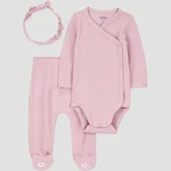Carter's Just One You® Baby Girls' 3pc Top & Bottom Set - Pink Preemie