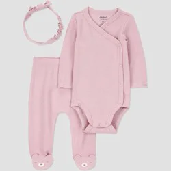 Carter's Just One You® Baby Girls' 3pc Top & Bottom Set - Pink Newborn