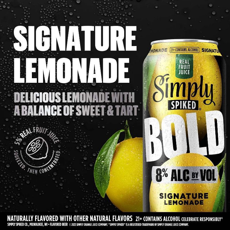 slide 3 of 6, Simply Spiked Bold Lemonade Flavored Beverages - 24 fl oz Can, 24 fl oz