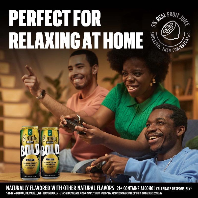 slide 5 of 6, Simply Spiked Bold Lemonade Flavored Beverages - 24 fl oz Can, 24 fl oz