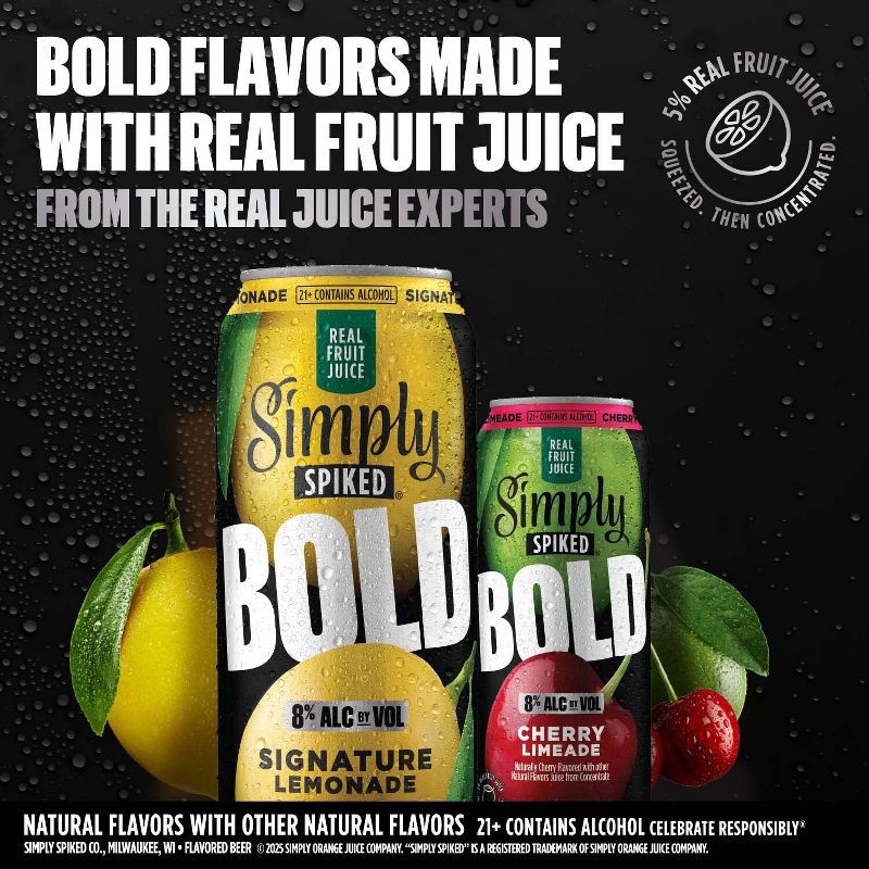 slide 6 of 6, Simply Spiked Bold Lemonade Flavored Beverages - 24 fl oz Can, 24 fl oz