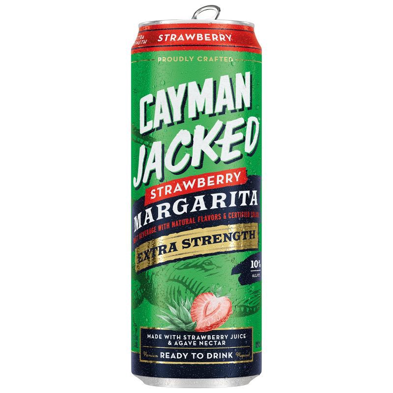 slide 1 of 15, Cayman Jack Strawberry Margarita Flavored Beverage - 19.2 fl oz Can, 19.2 fl oz