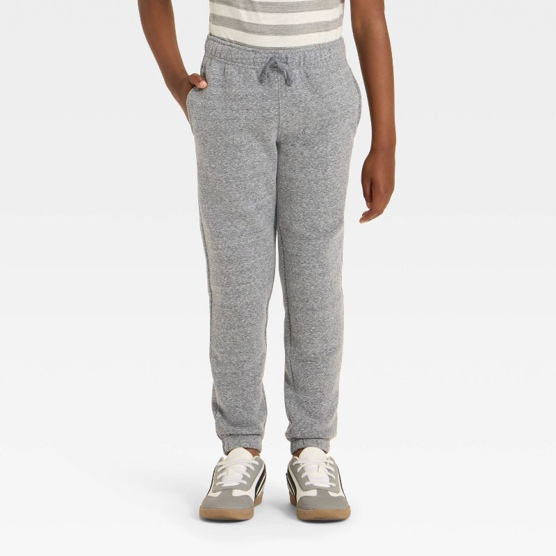 slide 1 of 3, Boys' Pull-On Fleece Sweatpants - Cat & Jack™ Charcoal S, 1 ct