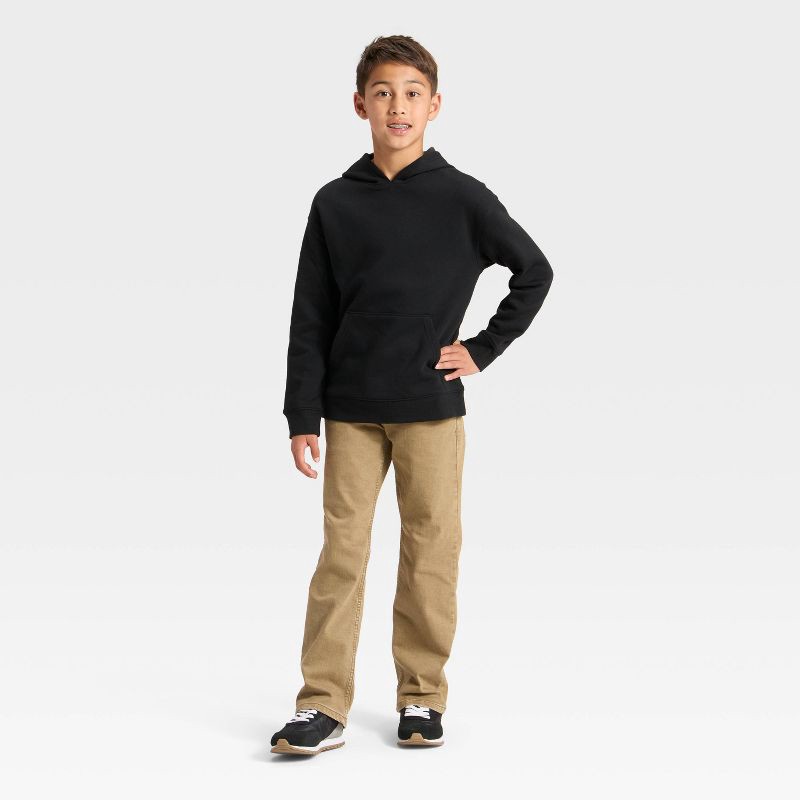 slide 3 of 3, Boys' Fleece Hoodie Sweatshirt - Cat & Jack™ Black XS, 1 ct