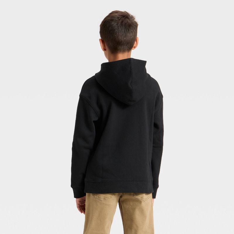 slide 2 of 3, Boys' Fleece Hoodie Sweatshirt - Cat & Jack™ Black L, 1 ct