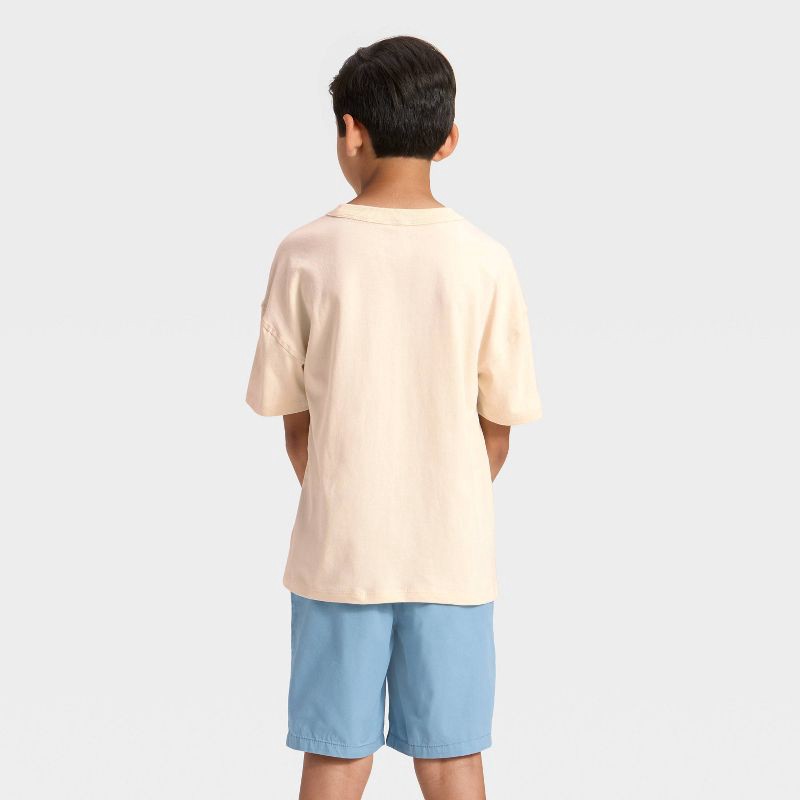 slide 2 of 3, Boys' Short Sleeve Oversized Fit T-Shirt - Cat & Jack™ Off-White XL, 1 ct